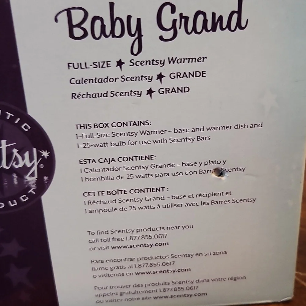 SCENTSY Baby Grandv Full Size Wax Warmer NIB Black White